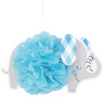 Baby Shower Elefant Junge PomPom Deko 3 tlg.