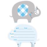 Baby Shower Elefant Junge 8 Einladungskarten