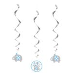 Baby Shower Elefant Junge 3 Swirl Girlanden