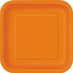 14 eckige Teller orange