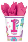 8 Becher 1. Geburtstag Mädchen Sweet Birthday Girl