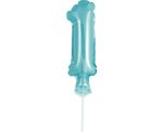 Kuchendeko Mini Folienballon hellblau Zahl 1