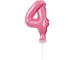 Kuchendeko Mini Folienballon rosa Zahl 4