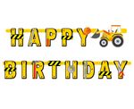 Happy Birthday Girlande Baustelle