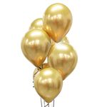 7 glossy Luftballons gold