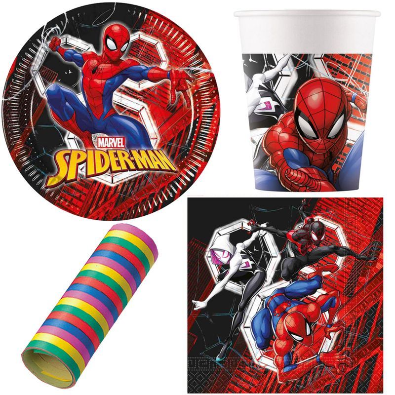 Spiderman Partyset 17604-Partyset-Spiderman-Kindergeburtstag-Einweggeschirr-fuer-8-Kinder-37-tlg-.jpg