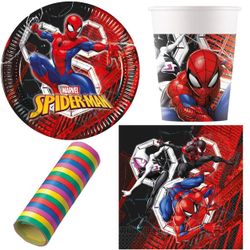 Spiderman Partyset 17604-Partyset-Spiderman-Kindergeburtstag-Einweggeschirr-fuer-8-Kinder-37-tlg-.jpg