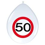 50. Geburtstag Verkehrsschild 8 Luftballons