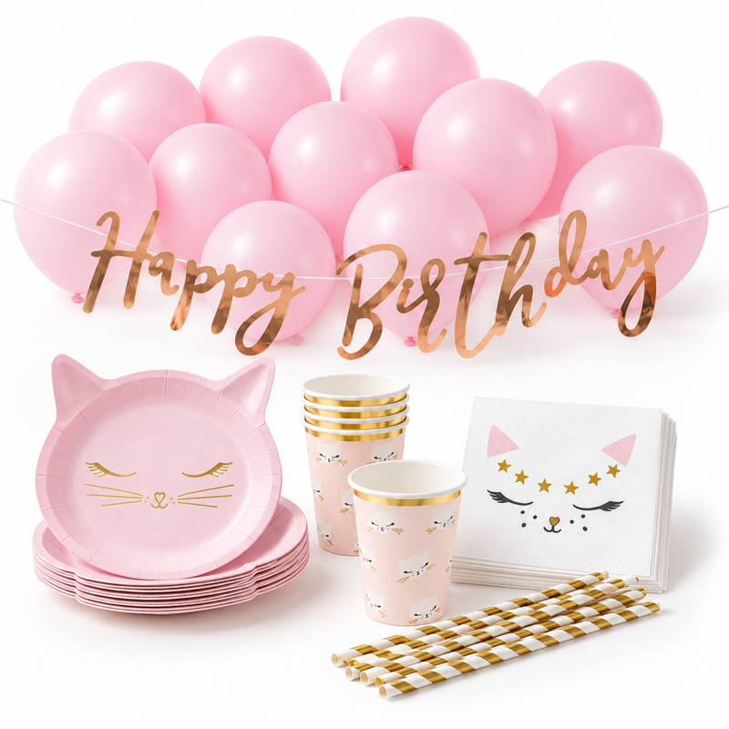 Deko-Beispiel aus dem Shop: Katzen Partyset 55 tlg.