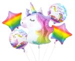 Einhorn Folienballon Set 5 tlg.