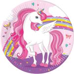 Einhorn Regenbogen 8 Teller
