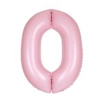 XL Folienballon rosa matt Zahl 0