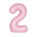 XL Folienballon rosa matt Zahl 2