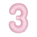 XL Folienballon rosa matt Zahl 3