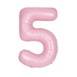 XL Folienballon rosa matt Zahl 5