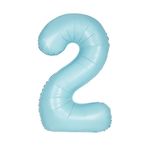 XL Folienballon hellblau matt Zahl 2