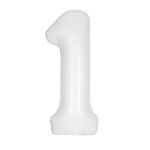 XL Folienballon weiss Zahl 1