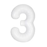 XL Folienballon weiss Zahl 3