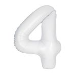 XL Folienballon weiss Zahl 4