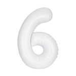 XL Folienballon weiss Zahl 6