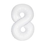 XL Folienballon weiss Zahl 8
