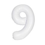 XL Folienballon weiss Zahl 9