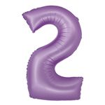 XL Folienballon lavendel Zahl 2