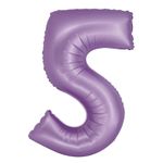 XL Folienballon lavendel Zahl 5