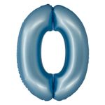 XL Folienballon blau matt Zahl 0