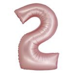 XL Folienballon roségold rosa matt Zahl 2