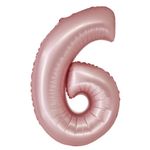 XL Folienballon roségold rosa matt Zahl 6