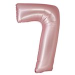 XL Folienballon roségold rosa matt Zahl 7