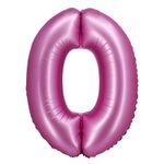 XL Folienballon pink matt Zahl 0
