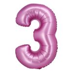 XL Folienballon pink matt Zahl 3