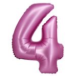 XL Folienballon pink matt Zahl 4