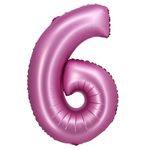 XL Folienballon pink matt Zahl 6