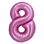 XL Folienballon pink matt Zahl 8