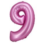 XL Folienballon pink matt Zahl 9
