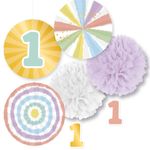 Deko-Set 5 tlg. 1. Geburtstag Regenbogen