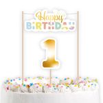 Kuchendekorations-Set 1. Geburtstag Regenbogen