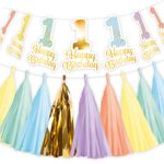 Hochstuhl-Deko-Set 1. Geburtstag Regenbogen