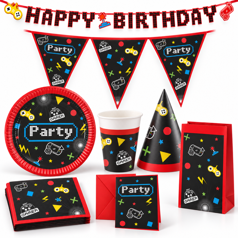 Deko-Beispiel aus dem Shop: Gaming Party XL Partyset zum Kindergeburtstag