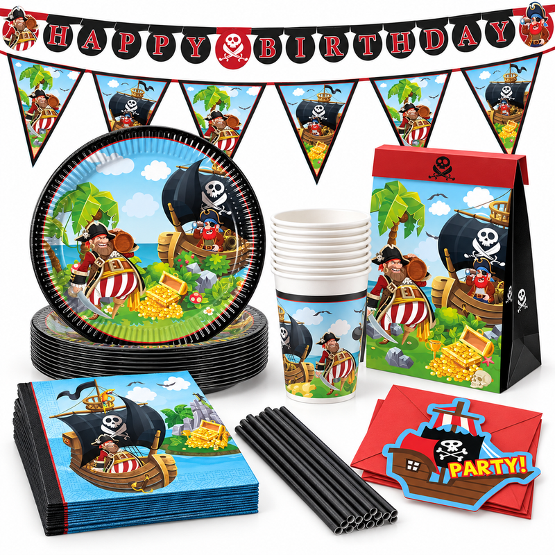 Piraten Partyset XL zum Kindergeburtstag Pirat