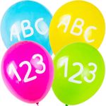 5 bunte Luftballons Einschulung Schulanfang