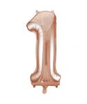 XL Folienballon Zahl 1 Roségold