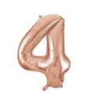 XL Folienballon Zahl 4 Roségold