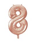 XL Folienballon Zahl 8 Roségold