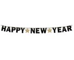 "Happy New Year" Girlande  Silvester gold 