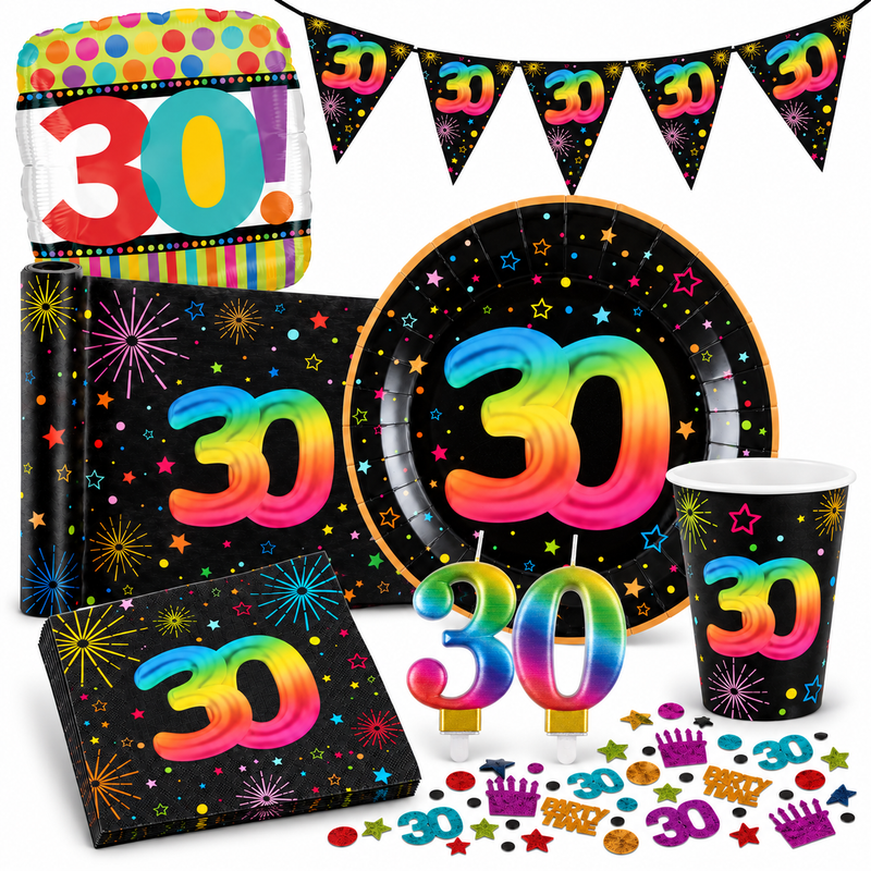 PL807 hero 19683-30--Geburtstag-Partyset--Dots-und-Stripes--Deko-bunt-Zahl-30_1.png