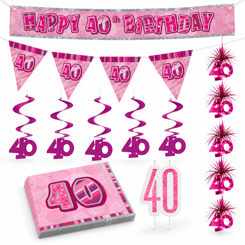 spatial-19698-0b14407f9c71 40. Geburtstag Party Deko in pink Partyset / Partyartikel